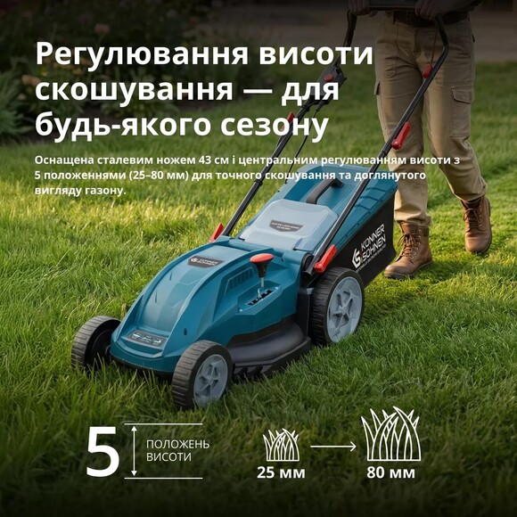 Електрична газонокосарка Konner&Sohnen KS 43LM20 Фото 6