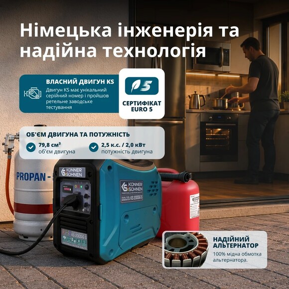 Инверторный газовый генератор Konner&Sohnen KS 2000iG S изображение 15