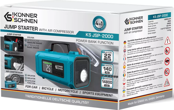 Пусковое устройство Konner&Sohnen KS JSP-2000 для авто с компрессором image 8