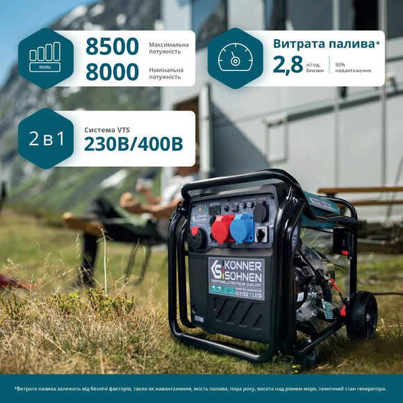Инверторный генератор Konner&Sohnen KS 8100iE 1/3 ATSR изображение 10