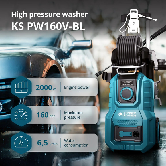 Мийка високого тиску Konner&Sohnen KS PW160V-BL Фото 2