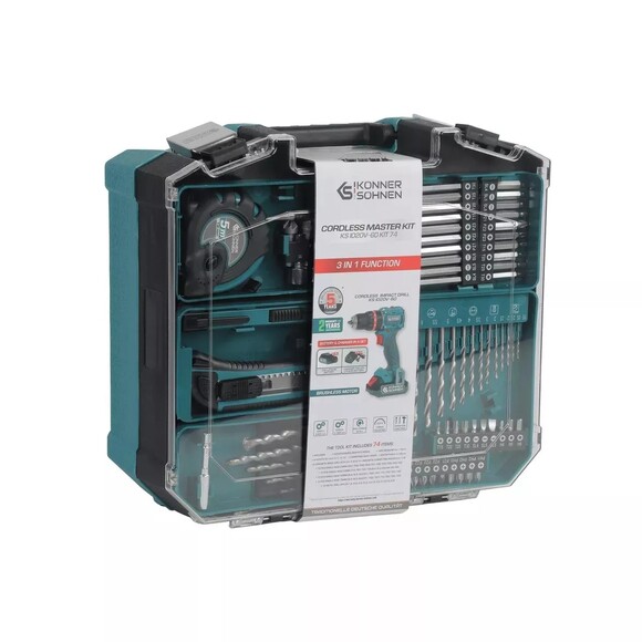 Аккумуляторный шуруповерт Konner&Sohnen KS ID20V-60 KIT 74 PLUS изображение 13