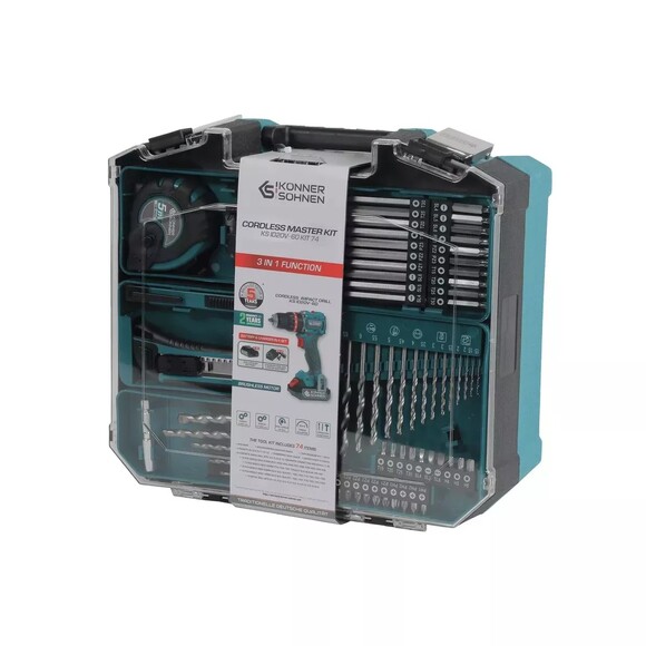 Аккумуляторный шуруповерт Konner&Sohnen KS ID20V-60 KIT 74 PLUS изображение 14