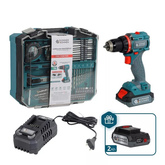 Аккумуляторный шуруповерт Konner&Sohnen KS ID20V-60 KIT 74 PLUS изображение 16