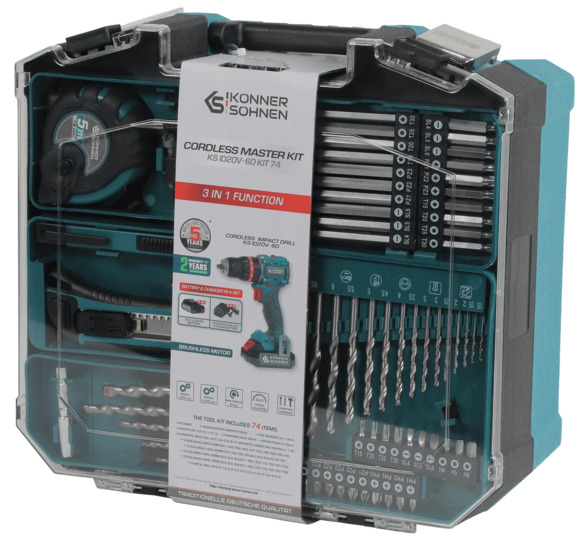 Аккумуляторный шуруповерт Konner&Sohnen KS ID20V-60 KIT 74 изображение 8