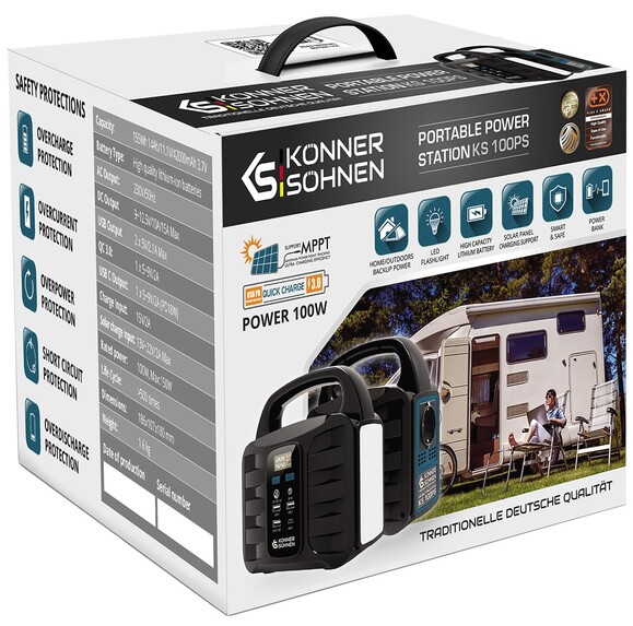 Зарядная станция Konner&Sohnen KS 100PS (155 Вт·ч/100 Вт) изображение 10