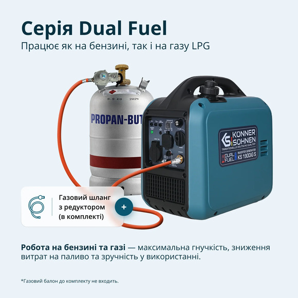 Двухтопливный инверторный генератор Konner&Sohnen KS 1900iG S изображение 8