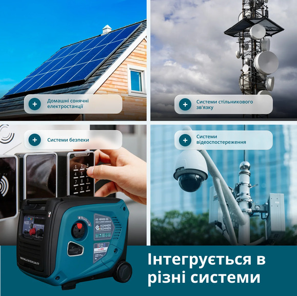 Двухтопливный инверторный генератор Konner&Sohnen KS 48VGS-DC изображение 14