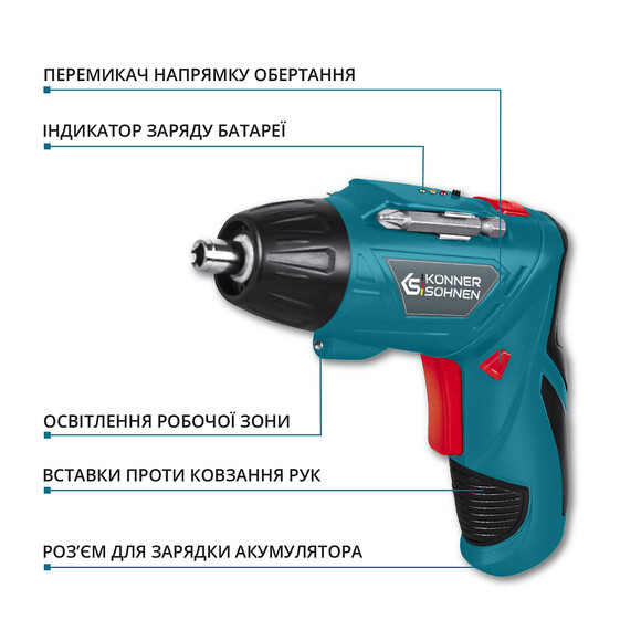 Аккумуляторный шуруповерт Konner&Sohnen KS SD-3.6V изображение 5