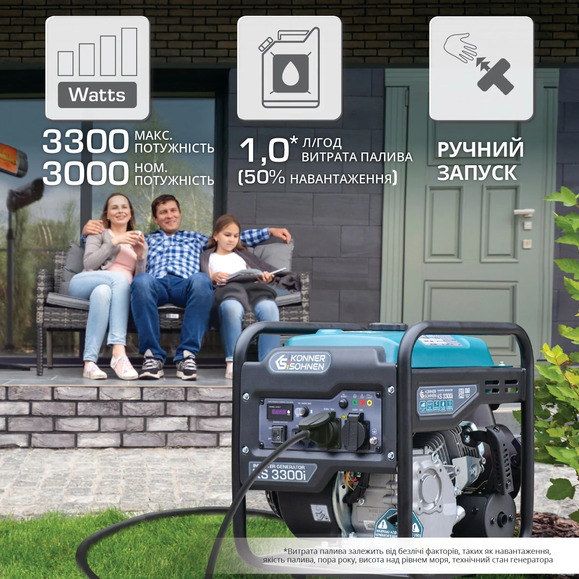 Инверторный генератор Konner&Sohnen KS3300i изображение 10