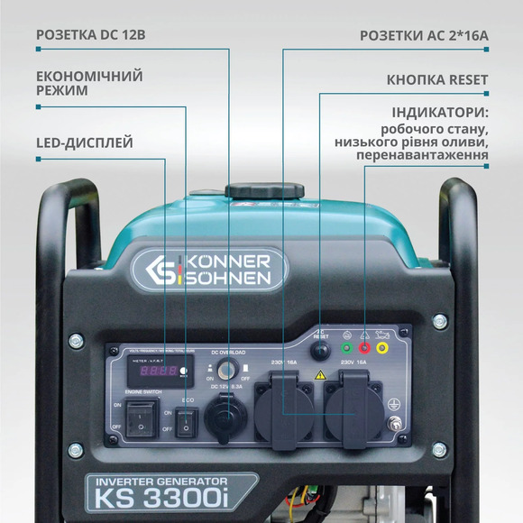 Инверторный генератор Konner&Sohnen KS3300i изображение 9