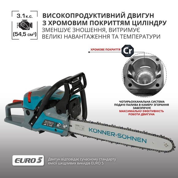Бензопила Konner&Sohnen KS CS31G-18 Фото 11