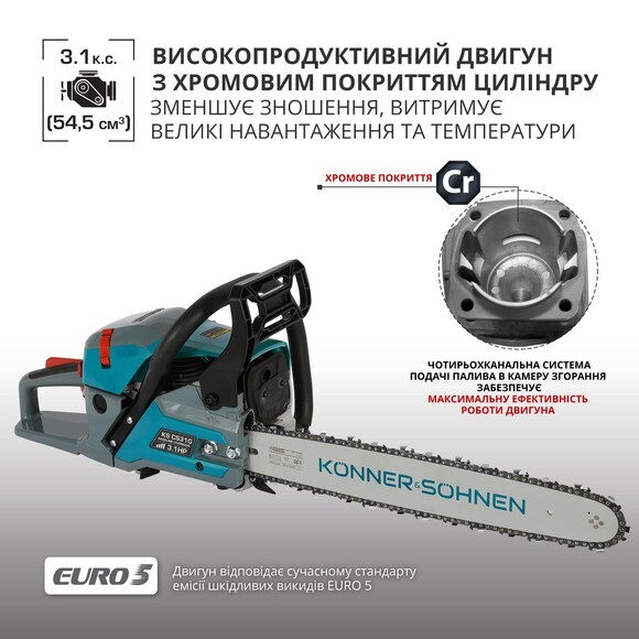 Бензопила Konner&Sohnen KS CS31G-16 Фото 11