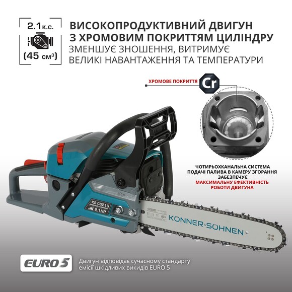 Бензопила Konner&Sohnen KS CS21G-16 Фото 12