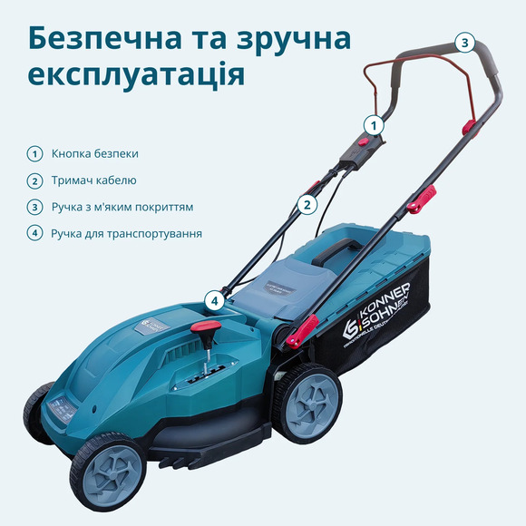Электрическая газонокосилка Konner&Sohnen KS 38LM16 изображение 13