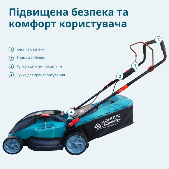 Электрическая газонокосилка Konner&Sohnen KS 38LM16-BL изображение 6