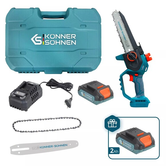 Акумуляторна ланцюгова пилка Konner&Sohnen KS MCS20V-8 CASE PLUS Фото 6